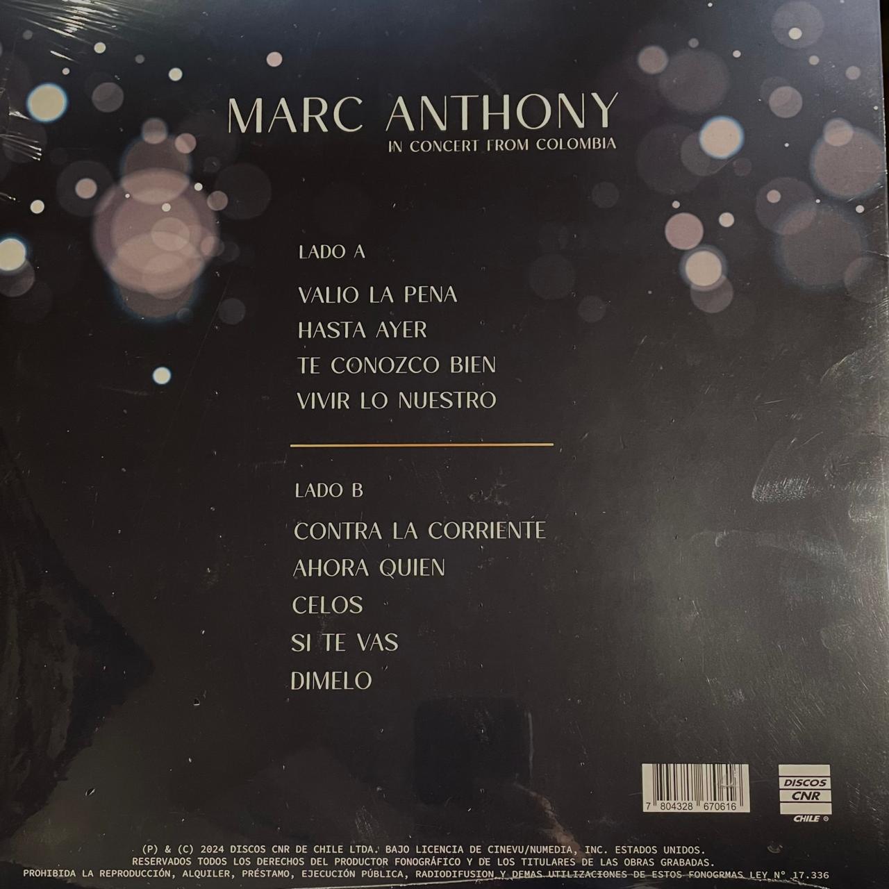 Marc Anthony – In concert from colombia (unofficial) (NUEVO, SELLADO) BOXV34