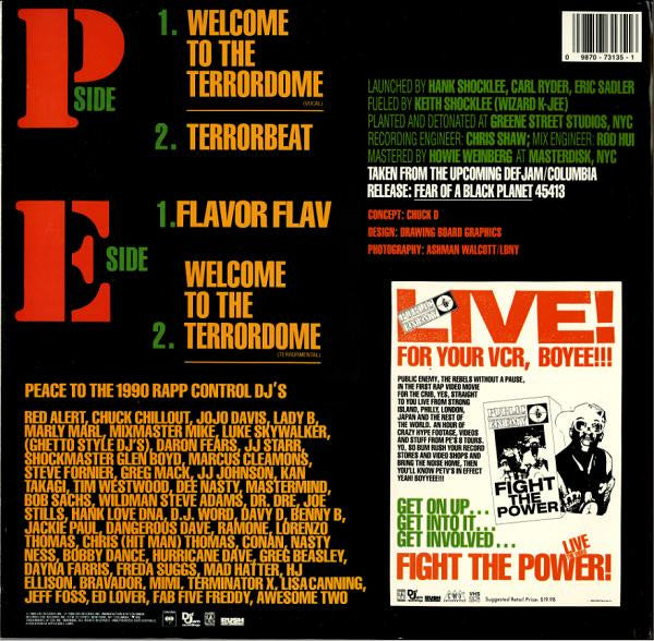 Public Enemy – Welcome To The Terrordome (NM, FUNDA VG+) -PEGATINA EN GALLETA VER FOTO- BOX7