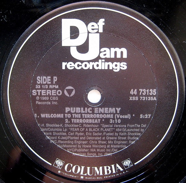 Public Enemy – Welcome To The Terrordome (NM, FUNDA VG+) -PEGATINA EN GALLETA VER FOTO- BOX7