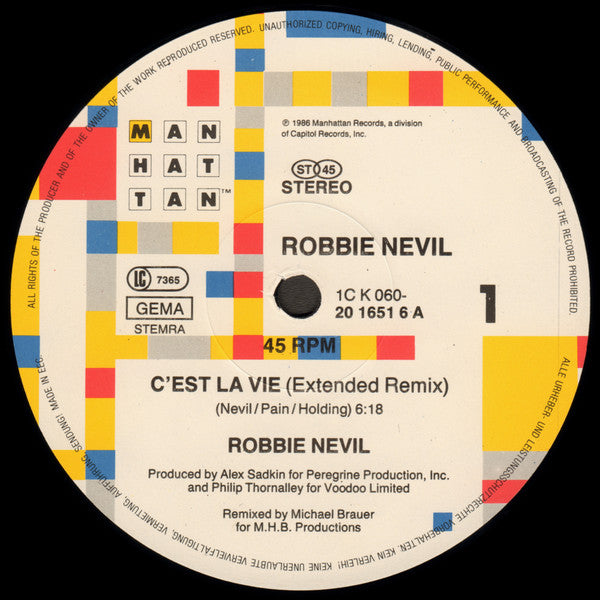 Robbie Nevil – C'est La Vie (Remix) (NM) BOX36