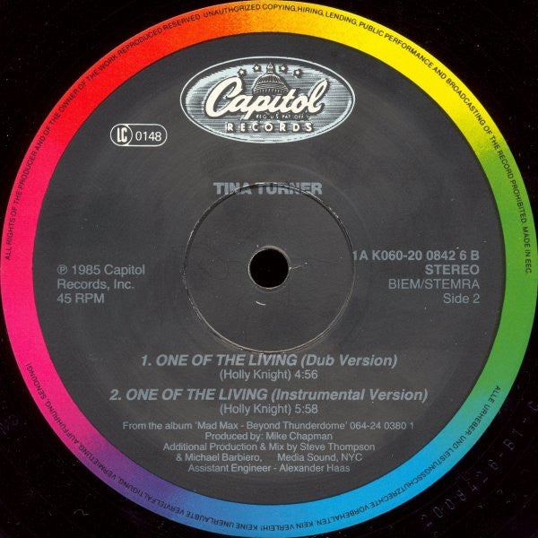 Tina Turner – One Of The Living (NM, FUNDA EX) (Special Club Mix) BOX35