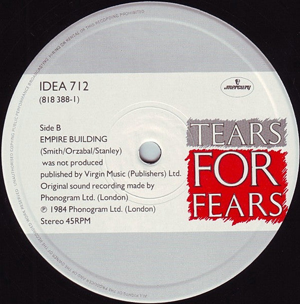 Tears For Fears – Mothers Talk (Extended Version) (EX, FUNDA VG+) BOX27