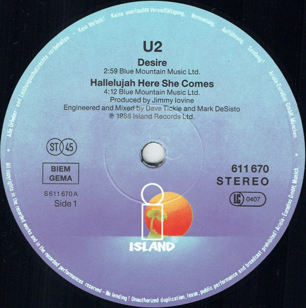U2 – Desire (NM, FUNDA EX)