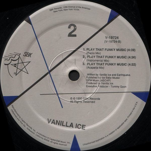 Vanilla Ice – Ice Ice Baby (NM, FUNDA VG+) - PEGATINA EN GALLETA- BOX6