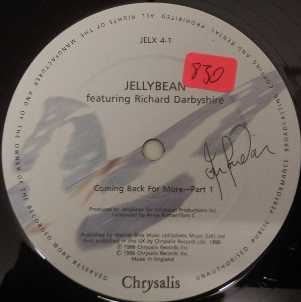 Jellybean Featuring Richard Darbyshire – Coming Back For More (VG+, Funda Generic) Box17