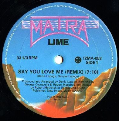 Lime – Say You Love Me / Do Your Time On The Planet (Remixes) (VG+, Funda Generic) Box19