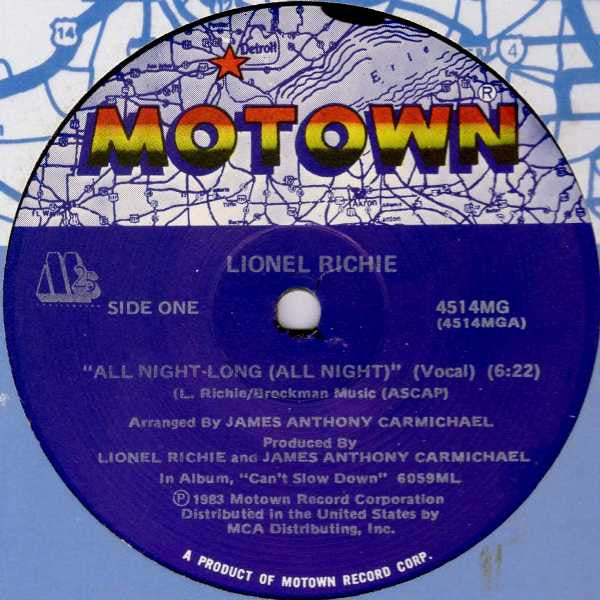 Lionel Richie – All Night Long (All Night) (VG+, FUNDA GENÉRICA MOTOWN) BOX22