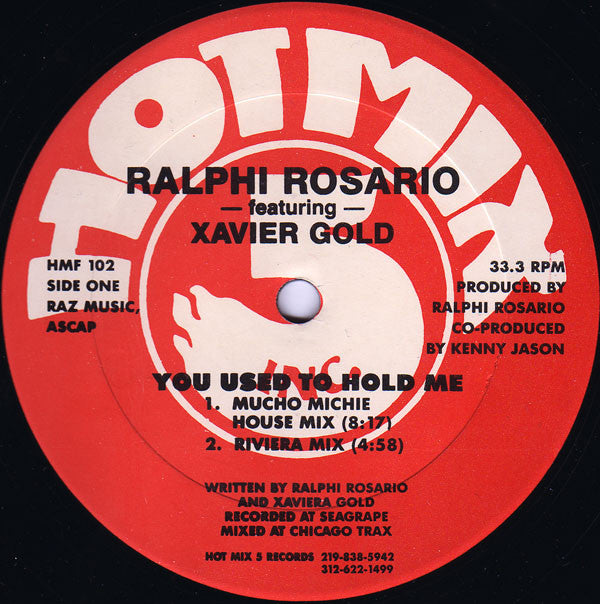 Ralphi Rosario Featuring Xavier Gold – You Used To Hold Me (VG+, Funda Generic) Box19