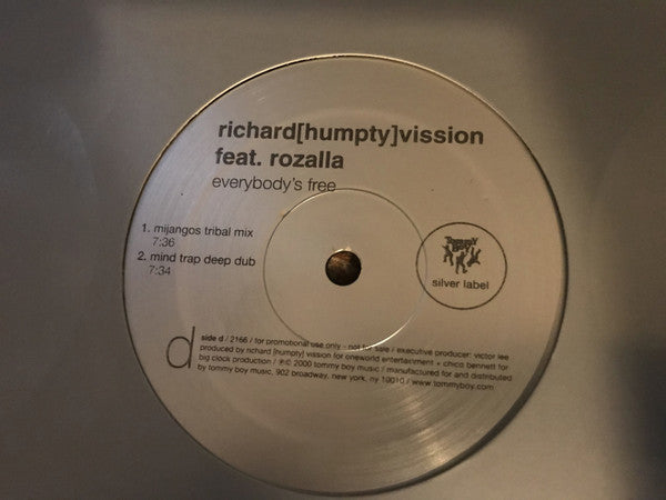 Richard "Humpty" Vission Feat. Rozalla – Everybody's Free, disco de vinilo, usado en estado VG+