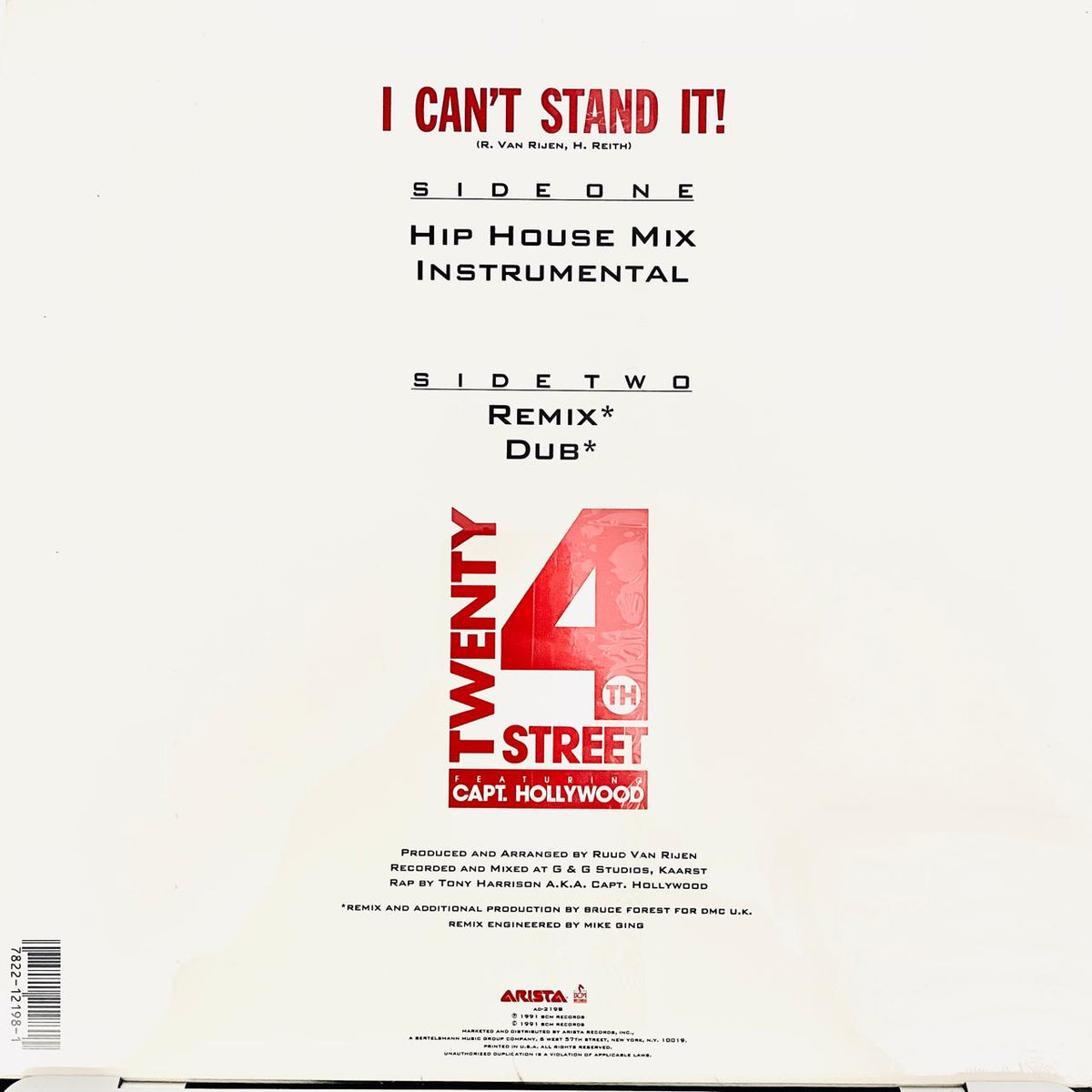 Twenty 4th Street Featuring Capt. Hollywood – I Can't Stand It! (NUEVO, SELLADO DE ÉPOCA) BOX30
