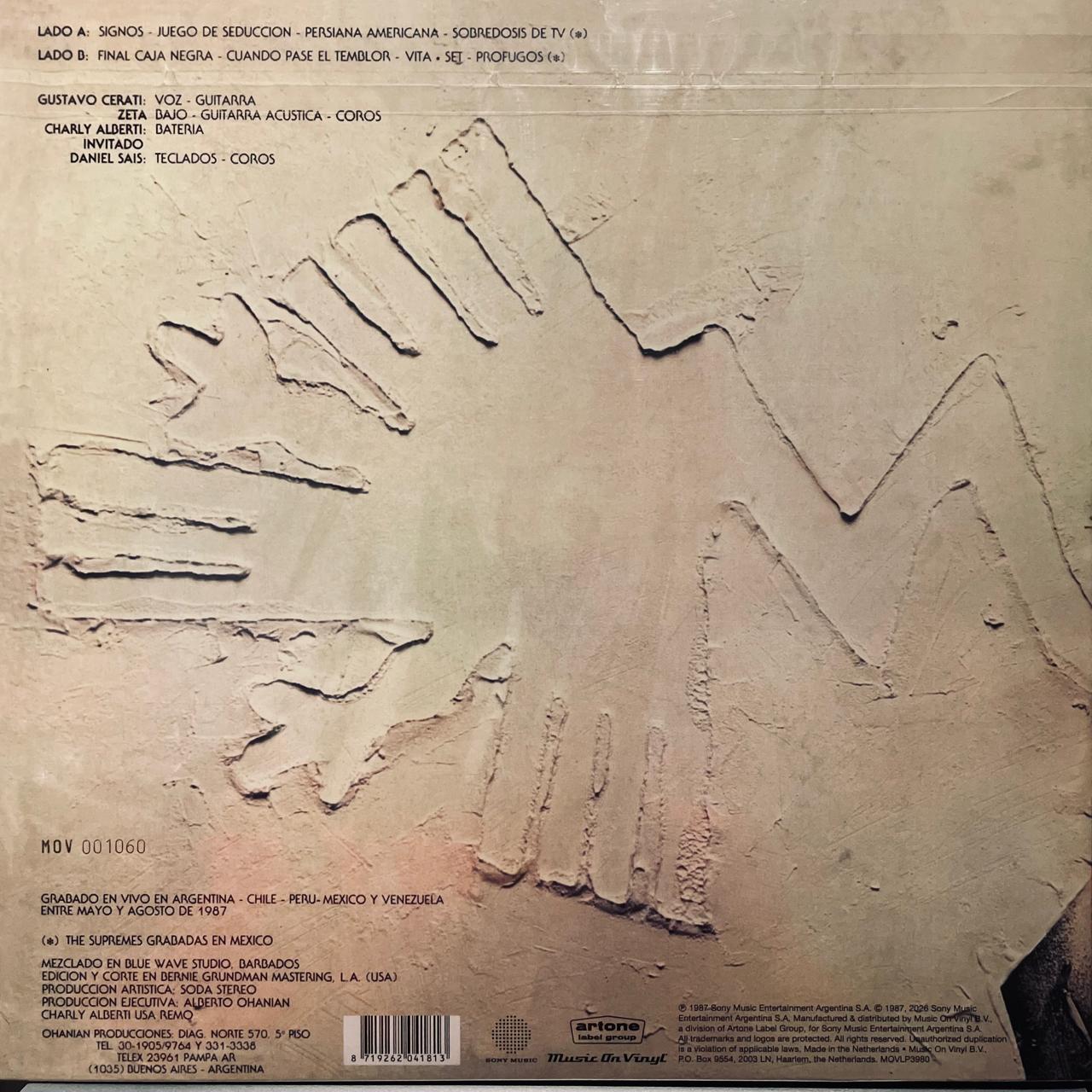Soda Stereo – Ruido Blanco (En Vivo) / EDICIÓN LIMITADA NUMERADA & CRYSTAL CLEAR / INCLUYE INSERT (NUEVO, SELLADO)