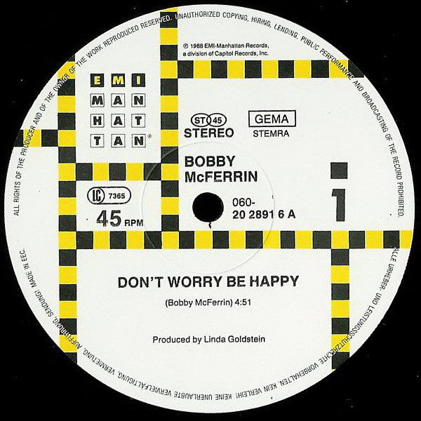 Bobby McFerrin – Don't Worry, Be Happy (NM, FUNDA EX) BOX6