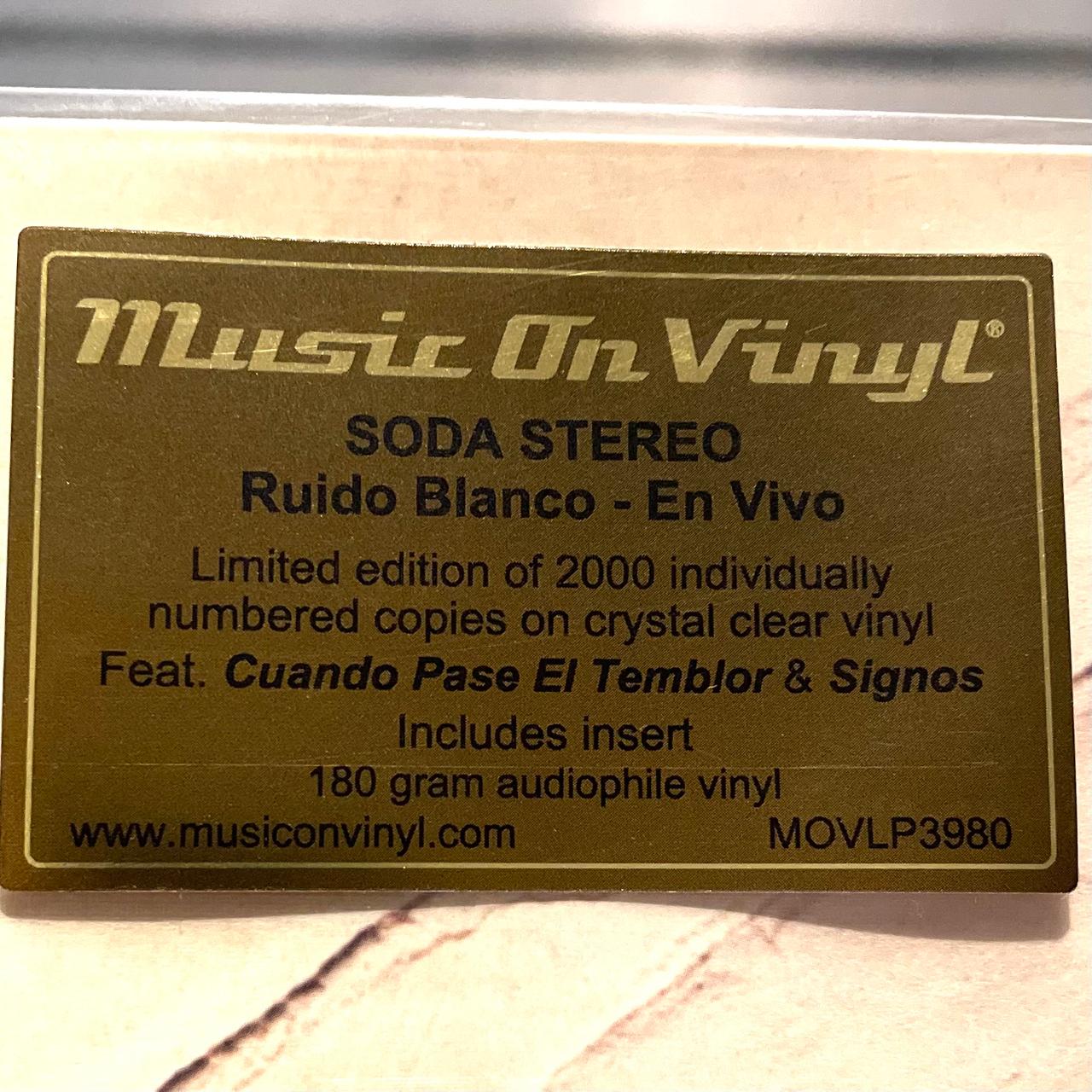 Soda Stereo – Ruido Blanco (En Vivo) / EDICIÓN LIMITADA NUMERADA & CRYSTAL CLEAR / INCLUYE INSERT (NUEVO, SELLADO)