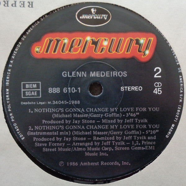 Glenn Medeiros – Nothing's Gonna Change My Love For You (EX, FUNDA VG+) BOX32