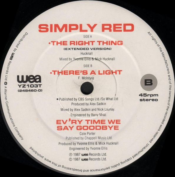 Simply Red – The Right Thing (NM, FUNDA EX) BOX33