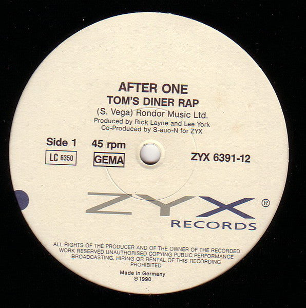 After One – Tom's Diner Rap (NM) BOX33