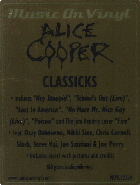 Alice Cooper – Classicks / INCLUYE INSERT / DISCO DOBLE (NUEVO, SELLADO)