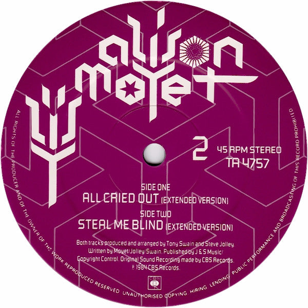 Alison Moyet – All Cried Out (NM, FUNDA VG+)