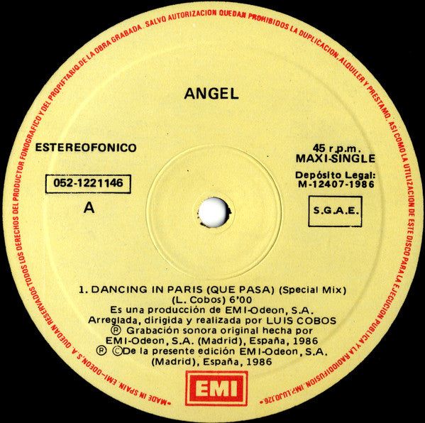 Angel – Dancing In Paris [Que Pasa] (VG+)