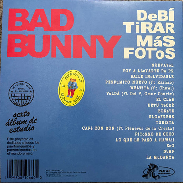 Bad Bunny – Debí Tirar Más Fotos / DISCO DOBLE (NUEVO, SELLADO)