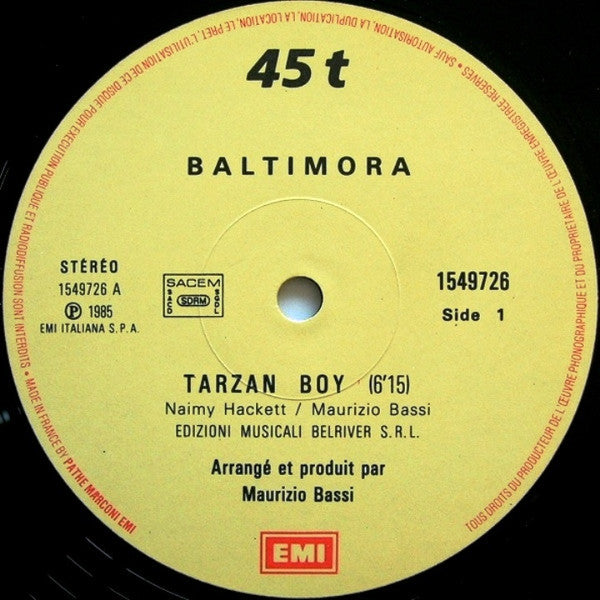 Baltimora – Tarzan Boy (NM, FUNDA VG+) BOX11