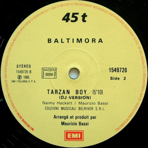 Baltimora – Tarzan Boy (NM, FUNDA VG+) BOX11