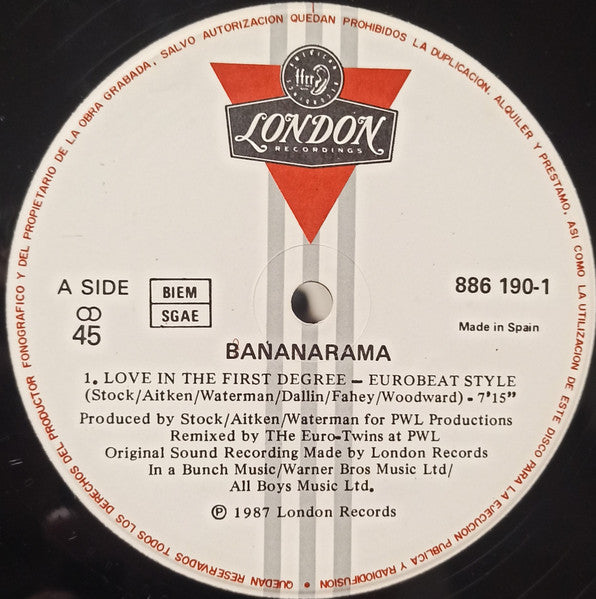 Bananarama – Love In The First Degree (NM, FUNDA VG+) BOX16
