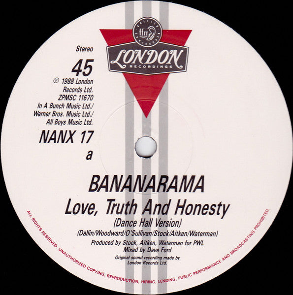 Bananarama – Love, Truth & Honesty (NM, FUNDA VG+)