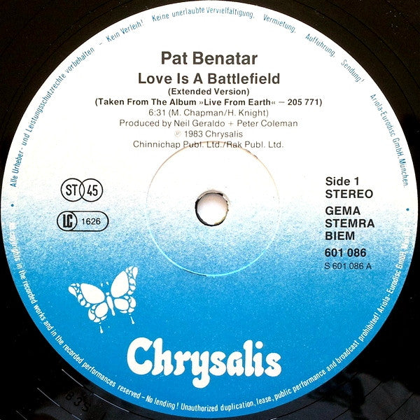 Benatar – Love Is A Battlefield (NM)