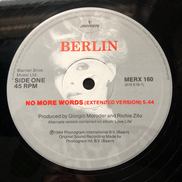 Berlin – No More Words (Dance Remix) (VG+) BOX28