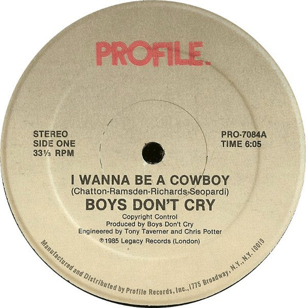 Boys Don't Cry – I Wanna Be A Cowboy (VG+) BOX20