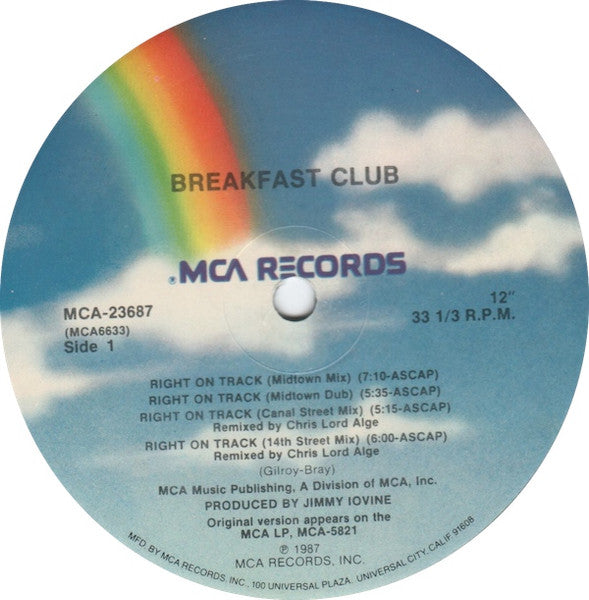 Breakfast Club – Right On Track (NM, FUNDA EX)