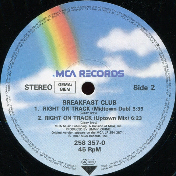 Breakfast Club – Right On Track (NM, FUNDA VG+)