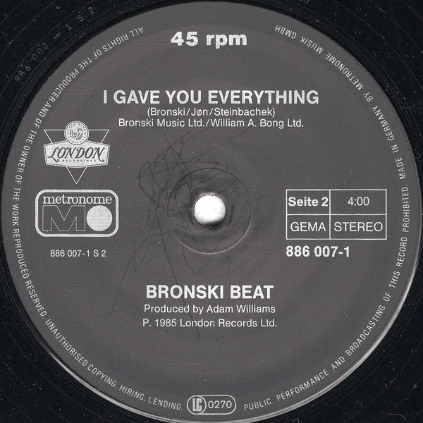 Bronski Beat – Hit That Perfect Beat (NM, FUNDA VG+) BOX33