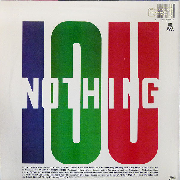 Bros – I Owe You Nothing (NM, FUNDA VG+) BOX33