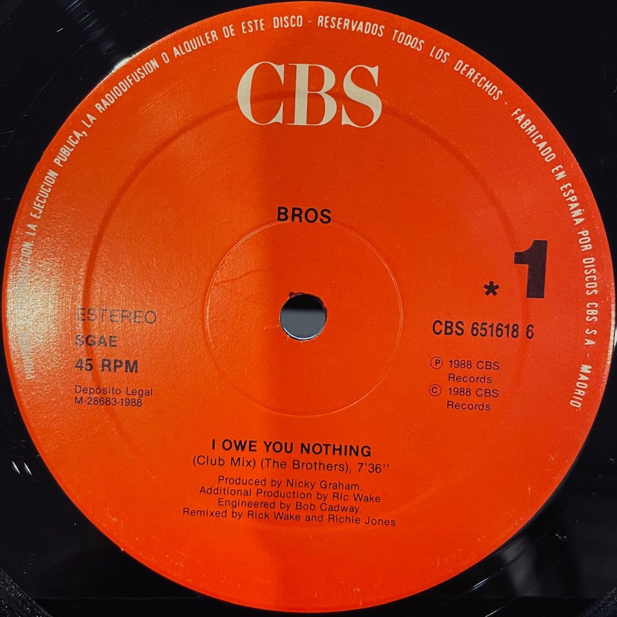 Bros – I Owe You Nothing (VG+) BOX16