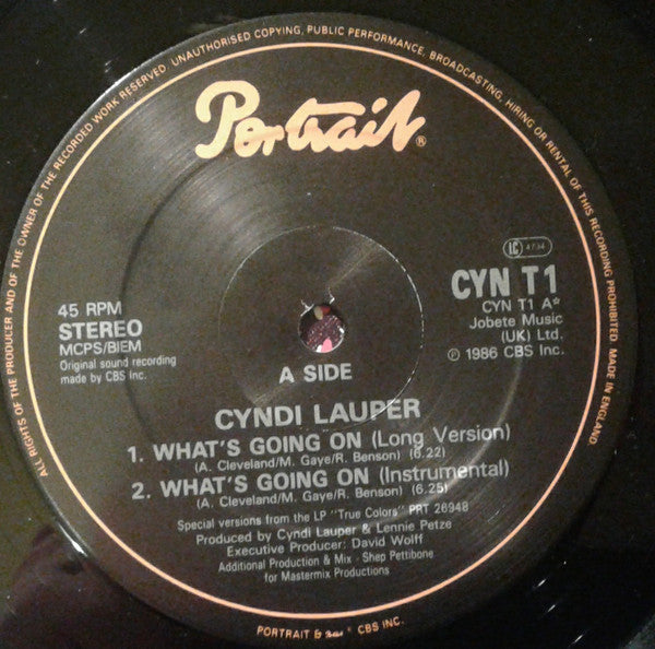Cyndi Lauper – What's Going On (EX, FUNDA VG+) BOX1