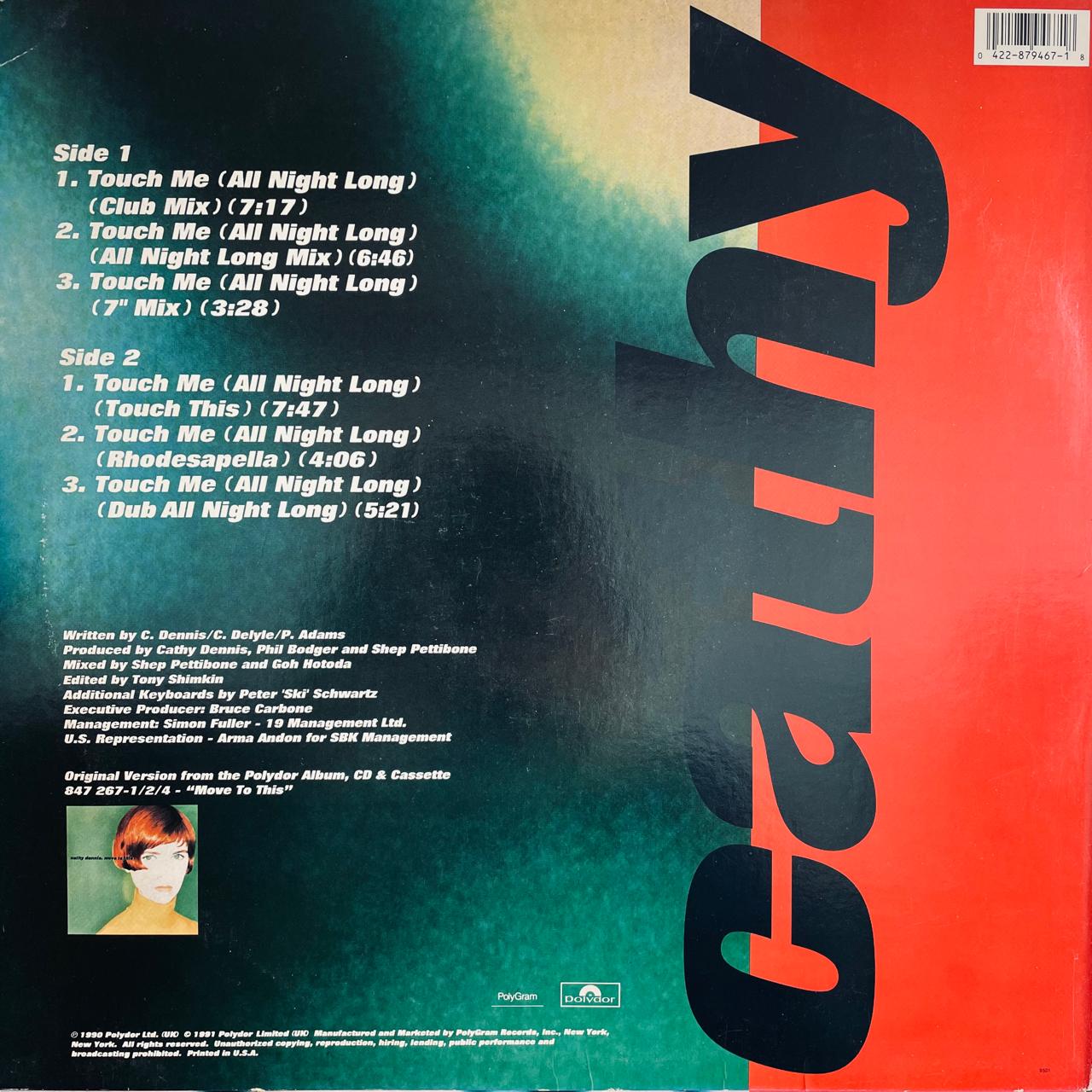 Cathy Dennis – Touch Me [All Night Long] (EX, FUNDA VG+ / MARCA EN GALLETA)