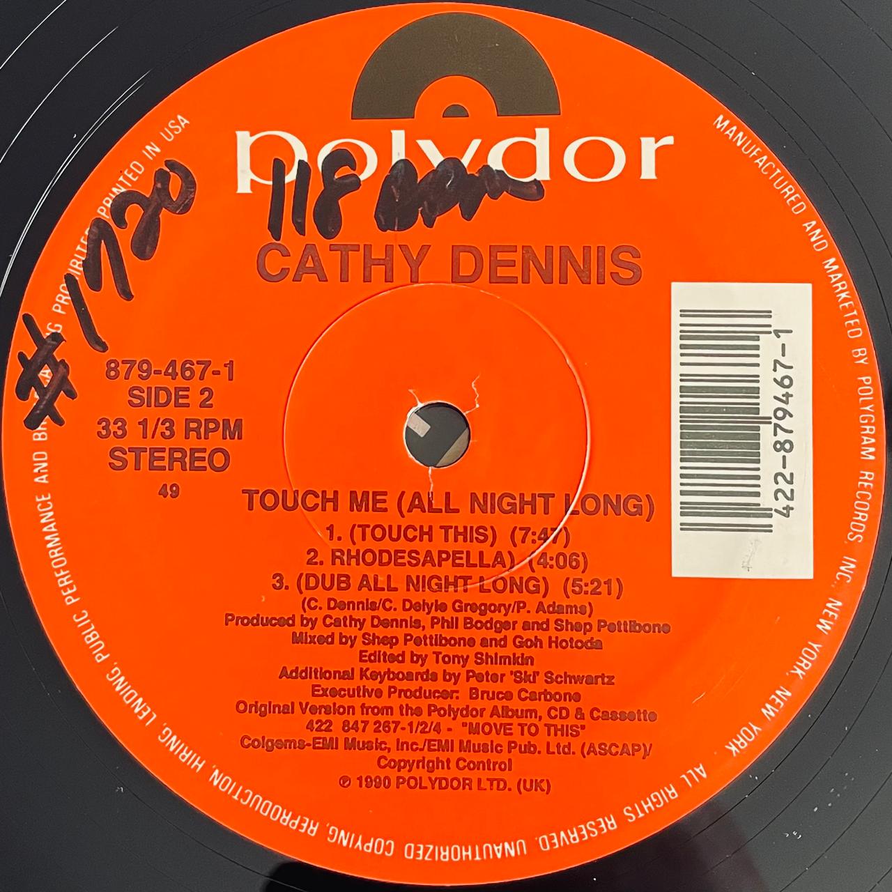 Cathy Dennis – Touch Me [All Night Long] (EX, FUNDA VG+ / MARCA EN GALLETA)
