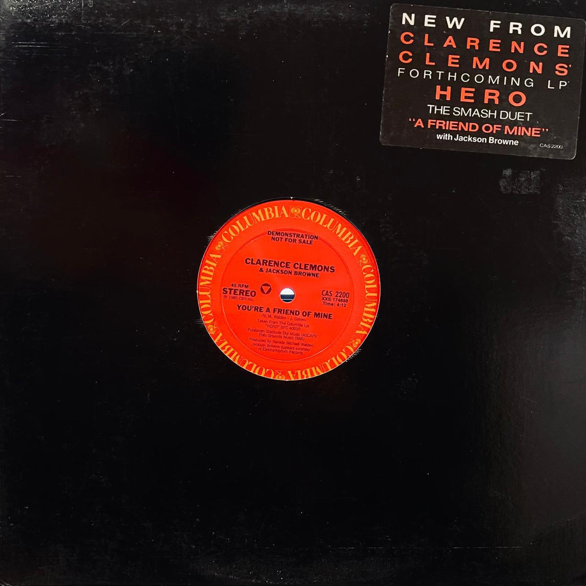 Clarence Clemons & Jackson Browne – You're A Friend Of Mine (NM, FUNDA VG+) BOX29