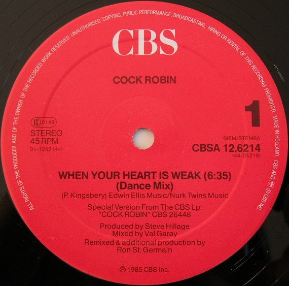 Cock Robin – When Your Heart Is Weak (Dance Mix) (NM)