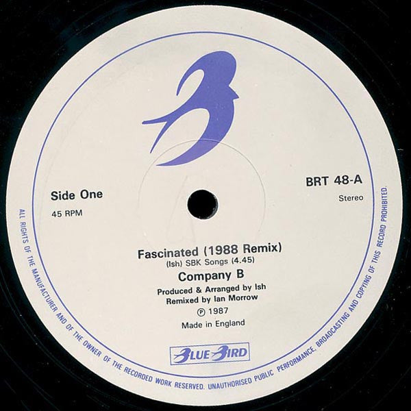 Company B – Fascinated (1988 Remix) / Spin Me Around (NM, Funda Generic de Sello) Box39