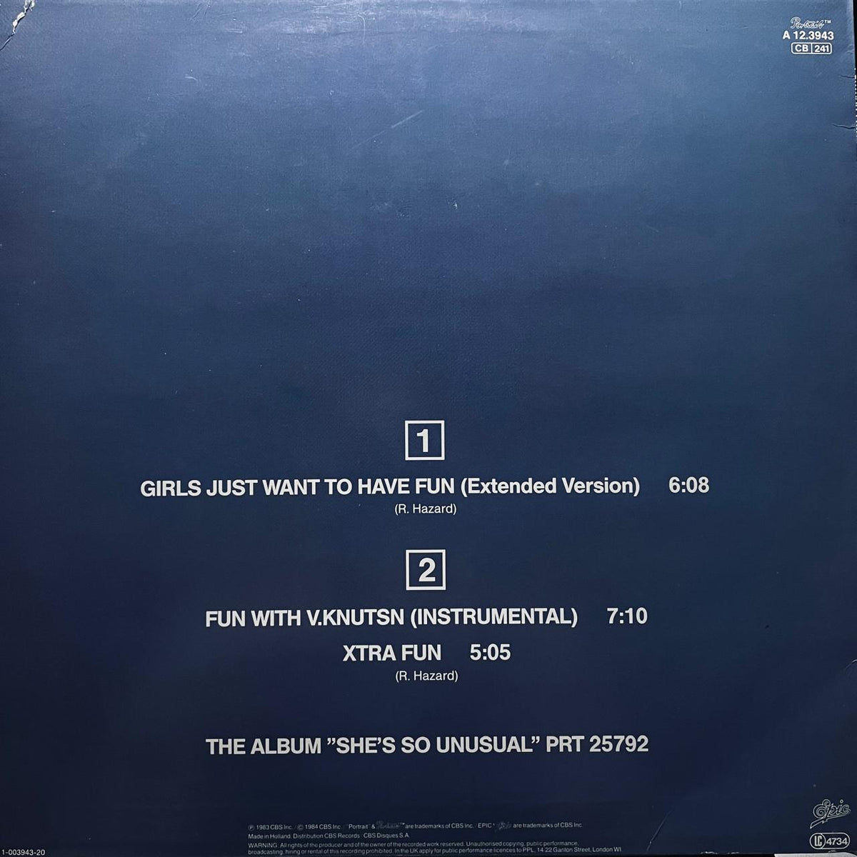 Cyndi Lauper – Girls Just Want To Have Fun (Extended Version) (NM, FUNDA VG+) BOX33
