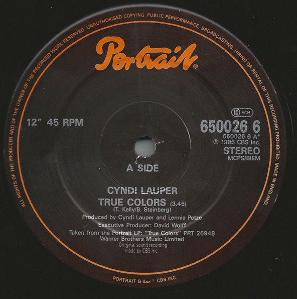 Cyndi Lauper – True Colors (NM) BOX28