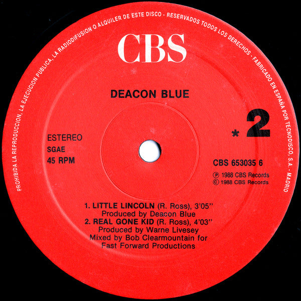 Deacon Blue – Real Gone Kid (NM, FUNDA VG+) BOX10