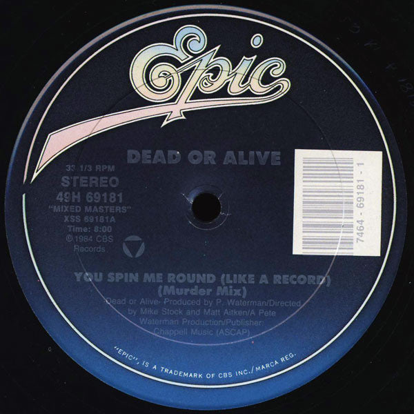 Dead Or Alive – Spin Me Round / Misty Circles (NM, Funda Generic de Sello) Box38