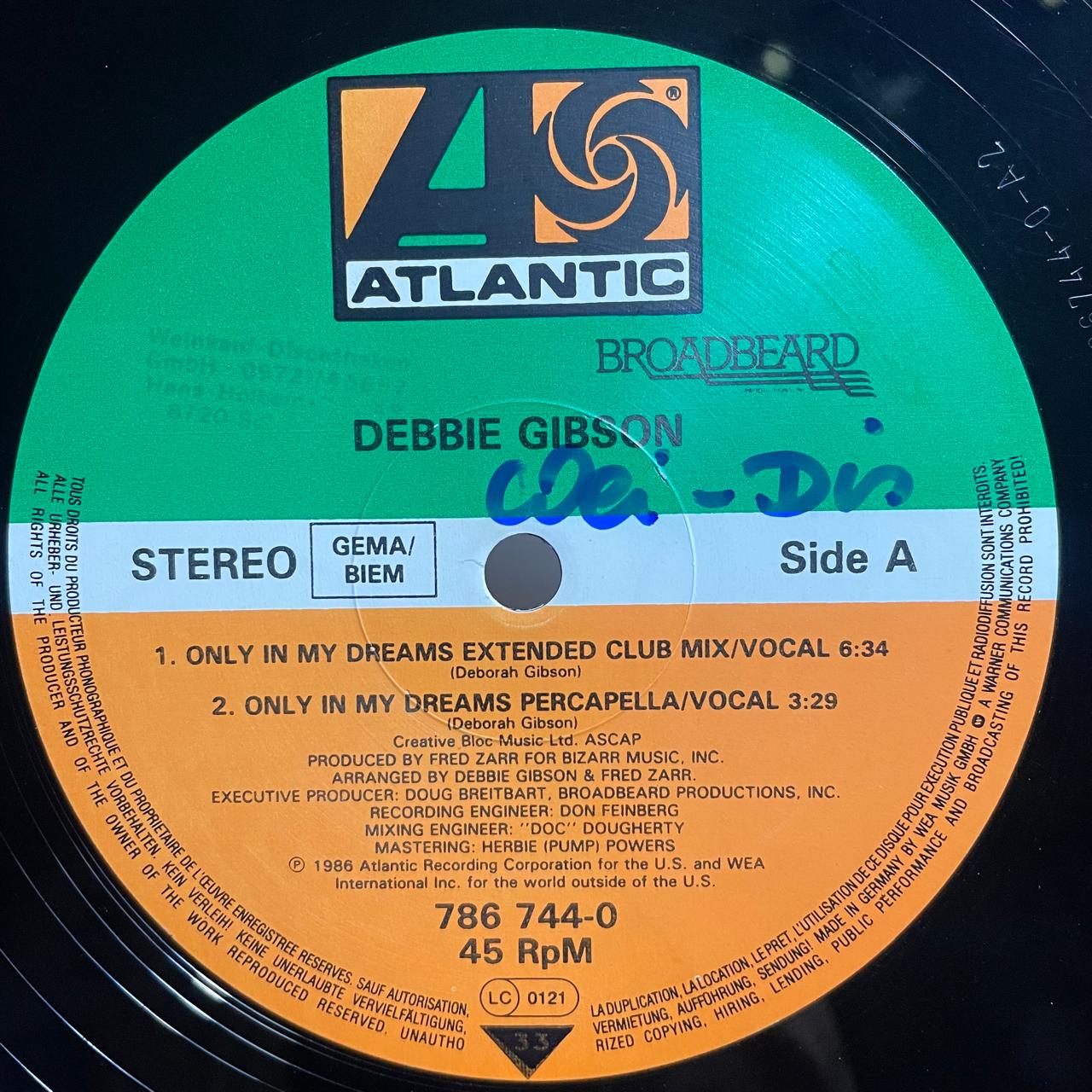 Debbie Gibson – Only In My Dreams (NM, FUNDA VG+)