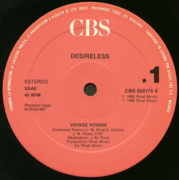 Desireless – Voyage Voyage (NM)
