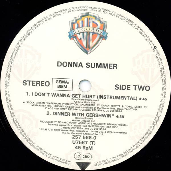 Donna Summer – I Don't Wanna Get Hurt (Extended Version) (EX) BOX27