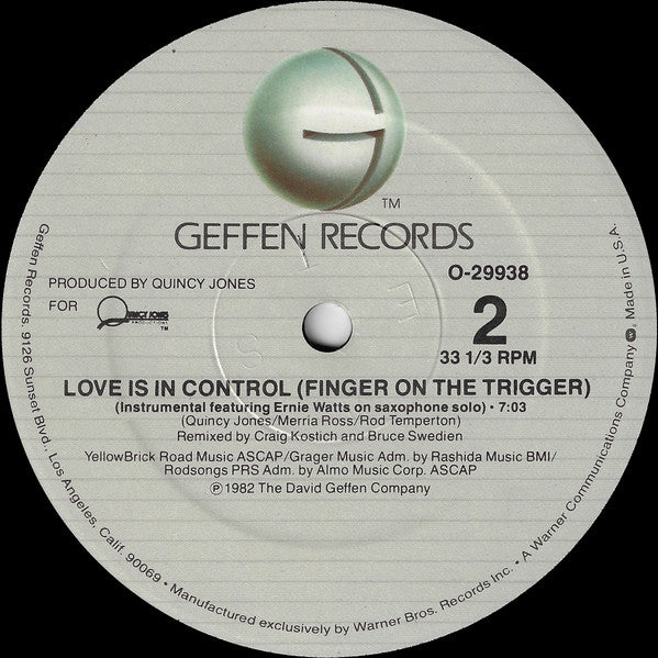 Donna Summer – Love Is In Control (Finger On The Trigger) (EX, FUNDA VG+) BOX30